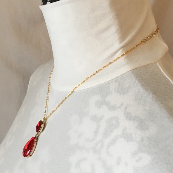 Witches of East End Handmade Replica of Wendy’s Double Ruby Teardrop Necklace - Picture 5 of 15